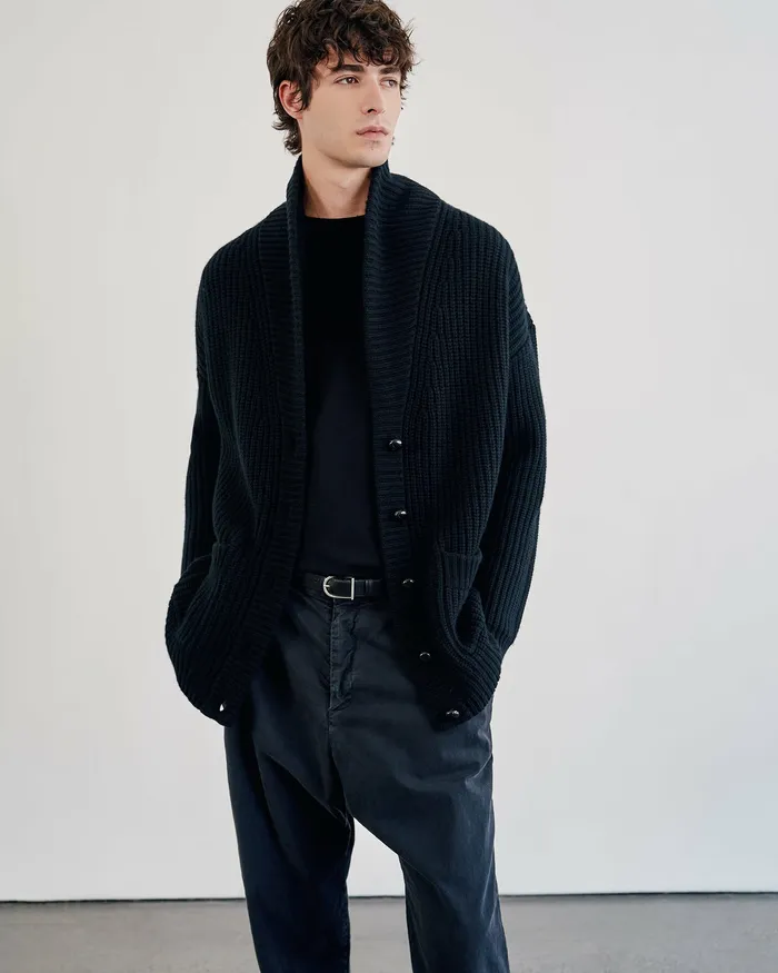 Nili Lotan Sweaters Men SOMAC CASHMERE CARDIGAN Black