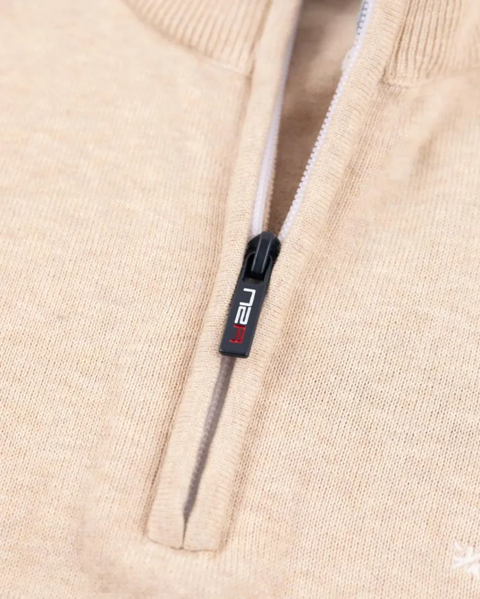NZA New Zealand Auckland Knitwear Beige Half Zip Pullover 8211 Oat Sand 8211 Men NZA New Zealand Auckland Knitwear Beige Half Zip Pullover 8211 Oat Sand 8211 Men