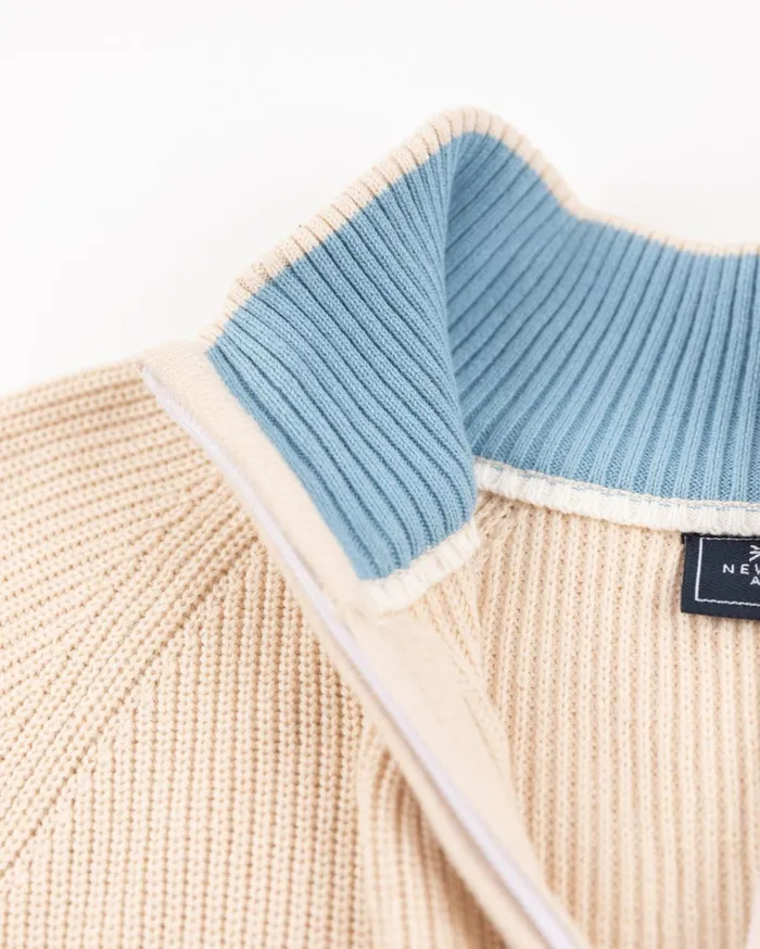 NZA New Zealand Auckland Knitwear Beige Knitted Half Zip Pullover 8211 Oat Sand 8211 Men NZA New Zealand Auckland Knitwear Beige Knitted Half Zip Pullover 8211 Oat Sand 8211 Men