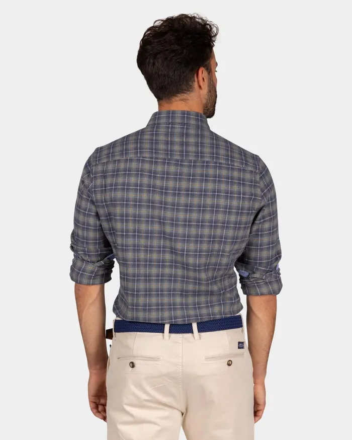 NZA New Zealand Auckland Shirts Gray Plaid Flannel Shirt 8211 Blue Multi Colour 8211 Men