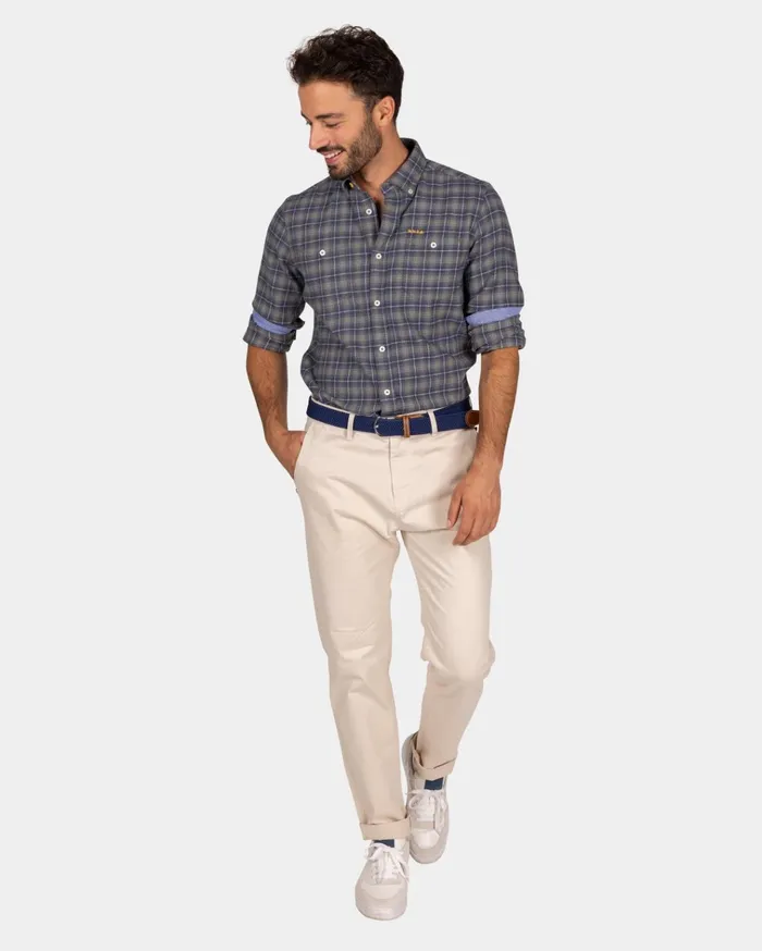 NZA New Zealand Auckland Shirts Gray Plaid Flannel Shirt 8211 Blue Multi Colour 8211 Men