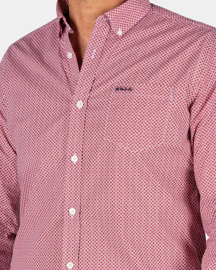 NZA New Zealand Auckland Shirts Red Cotton Shirt With Elastane 8211 Reef Red 8211 Men NZA New Zealand Auckland Shirts Red Cotton Shirt With Elastane 8211 Reef Red 8211 Men