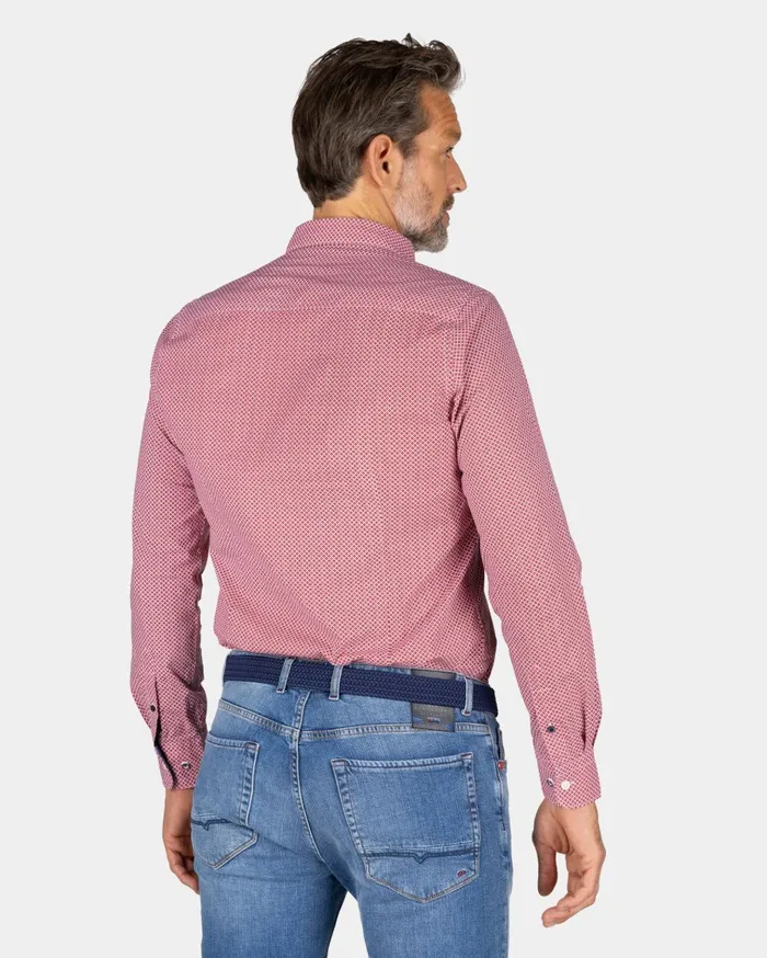 NZA New Zealand Auckland Shirts Red Cotton Shirt With Elastane 8211 Reef Red 8211 Men NZA New Zealand Auckland Shirts Red Cotton Shirt With Elastane 8211 Reef Red 8211 Men
