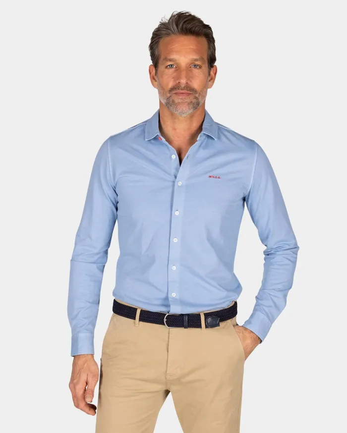 NZA New Zealand Auckland Sweatshirts Light Blue Linen Shirt 8211 Maya Blue 8211 Men
