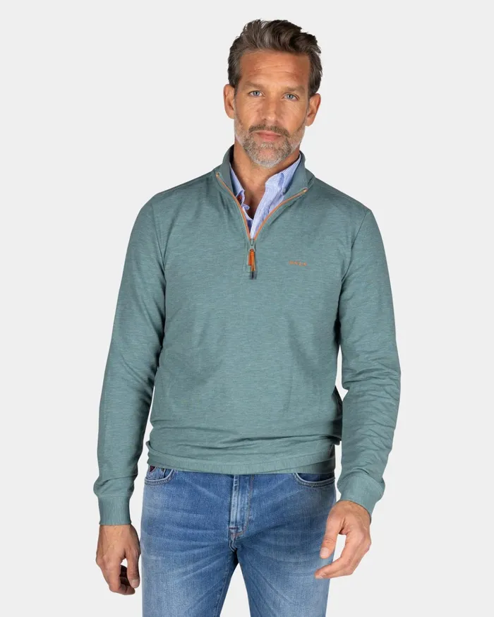 NZA New Zealand Auckland Sweatshirts Light Green HalfZip Sweater 8211 Pebble Green 8211 Men