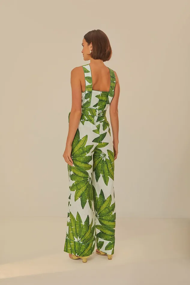 OffWhite Palm Fan Jumpsuit Women Farm Rio Jumpsuits