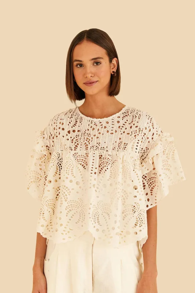 OffWhite Palm Tree Richilier Blouse Women Farm Rio Blouses
