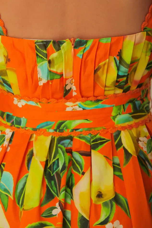 Orange Chic Pears Organic Cotton Mini Dress Women Farm Rio Mini Dresses
