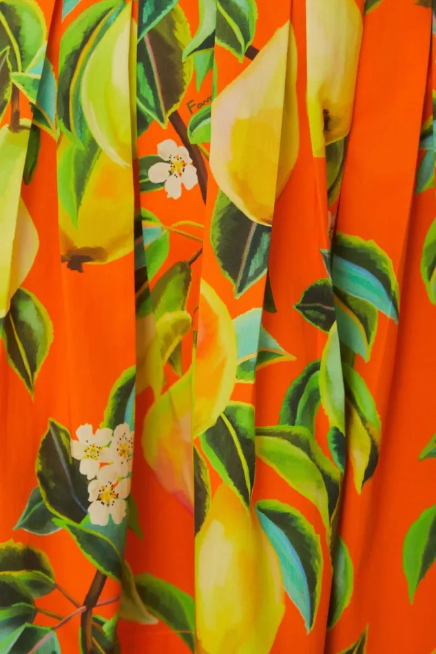 Orange Chic Pears Organic Cotton Mini Dress Women Farm Rio Mini Dresses