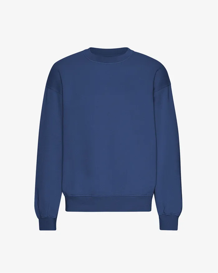 Organic Oversized Crew 8211 Marine Blue Men Crewneck Sweatshirts Colorfulstandard