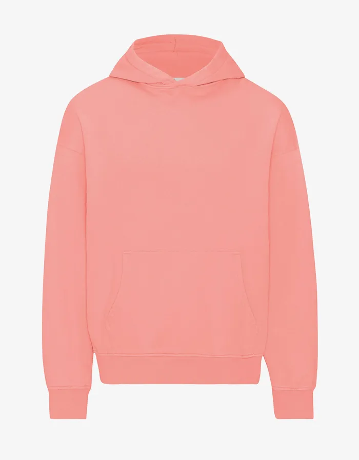 Organic Oversized Hood 8211 Bright Coral Hoodies Colorfulstandard Women