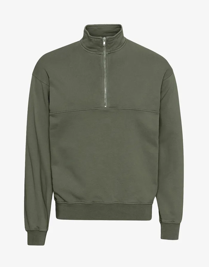 Organic Quarter Zip 8211 Dusty Olive Quarter Zips Colorfulstandard Men