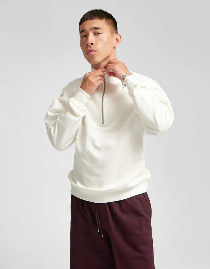 Organic Quarter Zip 8211 Dusty Olive Quarter Zips Colorfulstandard Men