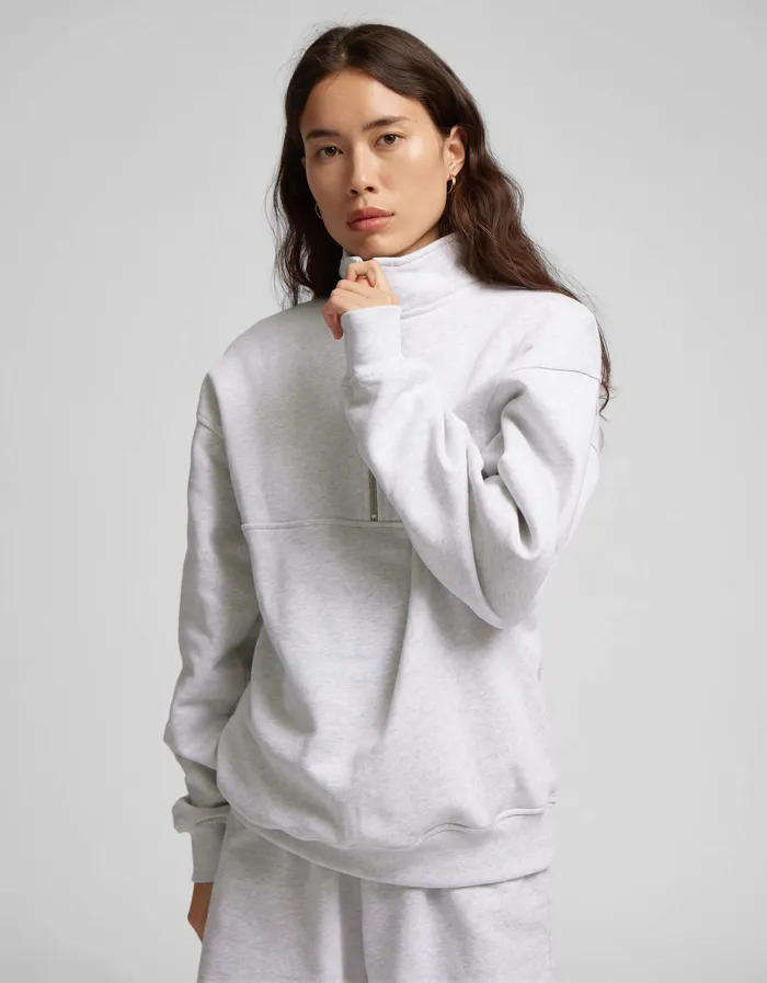 Organic Quarter Zip 8211 Neptune Blue Quarter Zips Colorfulstandard Women