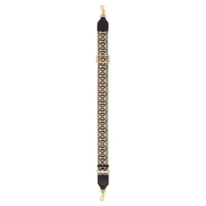 Oroton Bag Straps Logo Bag Strap Blacknatural 8211 Accessories