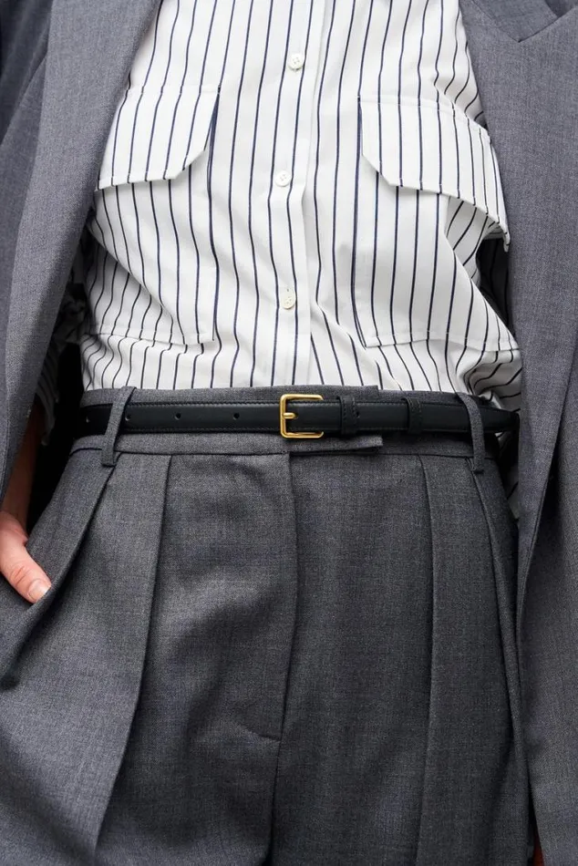 Oroton Belts Florence 20mm Belt Black 8211 Accessories