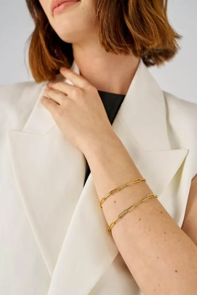 Oroton Bracelets Gianna Paper Link Chain Bracelet 18k Gold 8211 Jewellery
