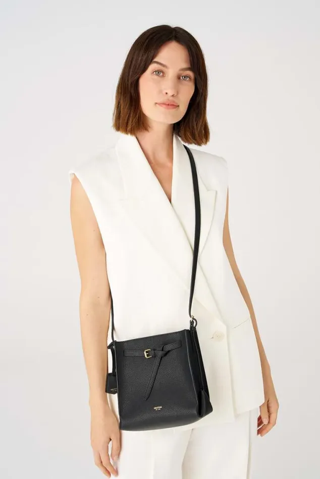 Oroton Crossbody Margot Mini Bucket Bag Black 8211 Women