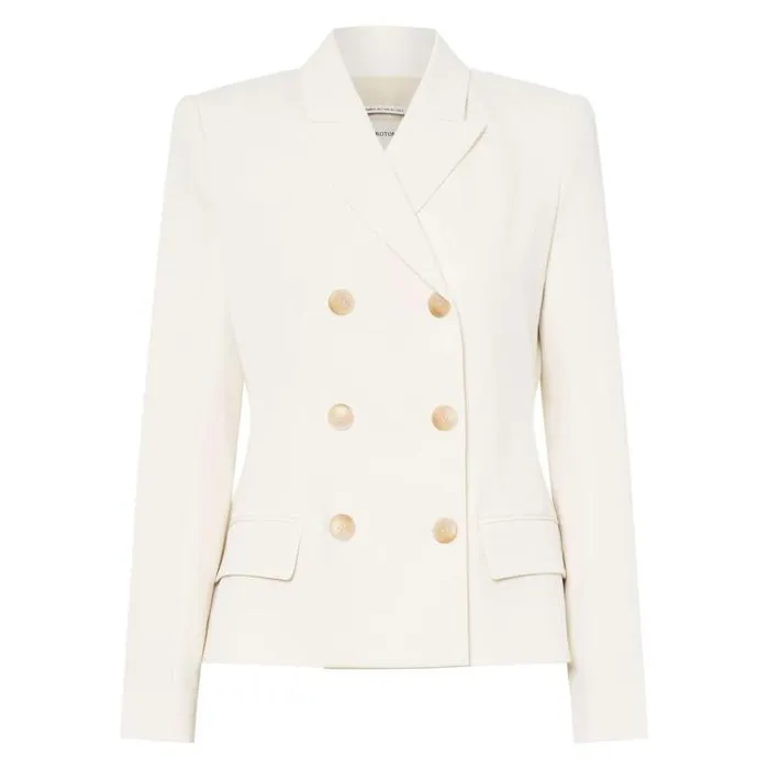 Oroton Jackets and Outerwear Shaped Double Breasted Blazer Milk 8211 Women