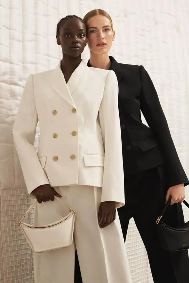 Oroton Jackets and Outerwear Shaped Double Breasted Blazer Milk 8211 Women