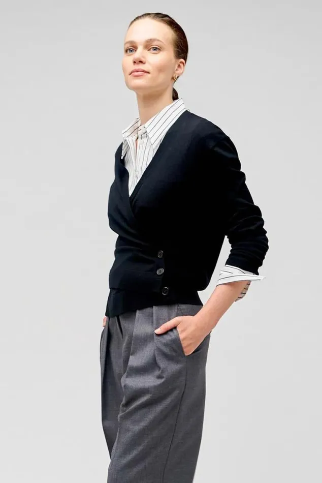 Oroton Knitwear Wrap Cardigan Black 8211 Women
