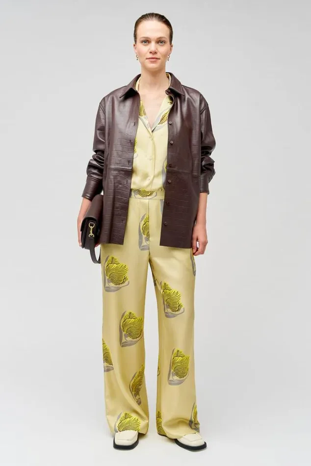 Oroton Pants Linear Tulip Pj Pant Fennel 8211 Women