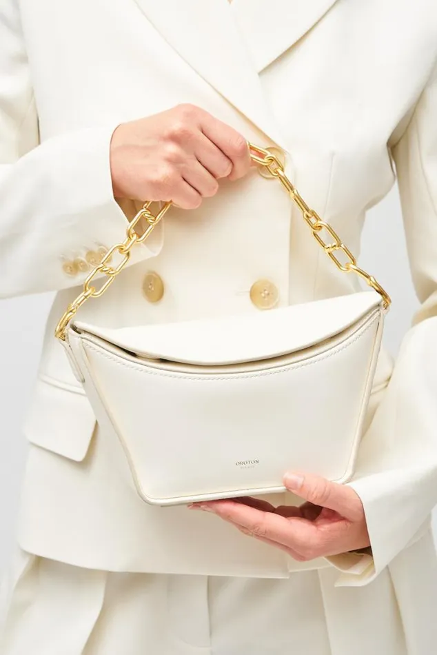 Oroton Shoulder Fable Small Day Bag Paper White 8211 Women