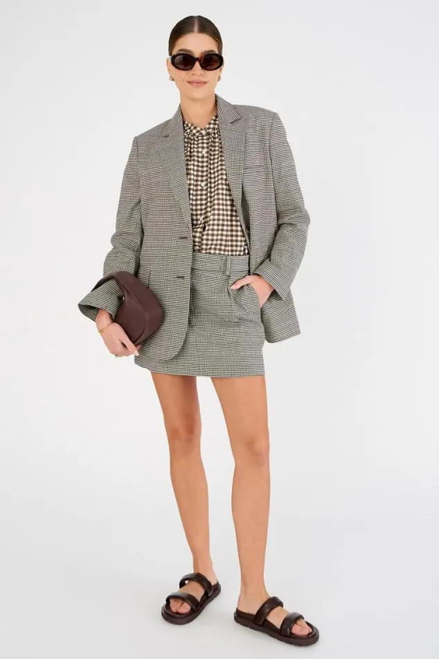 Oroton Skirts Mini Check Short Trouser Skirt Espresso 8211 Women
