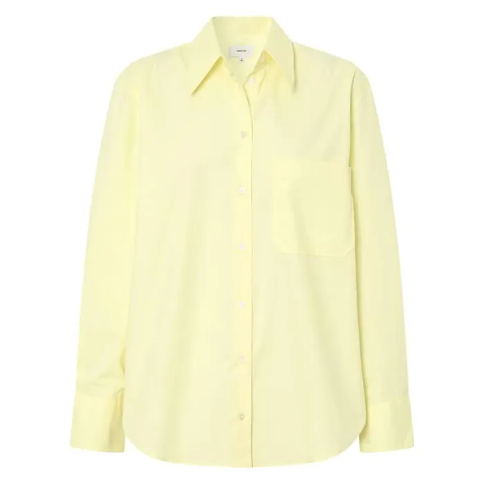 Oroton Tops Poplin Long Sleeve Shirt Lemon Curd 8211 Women