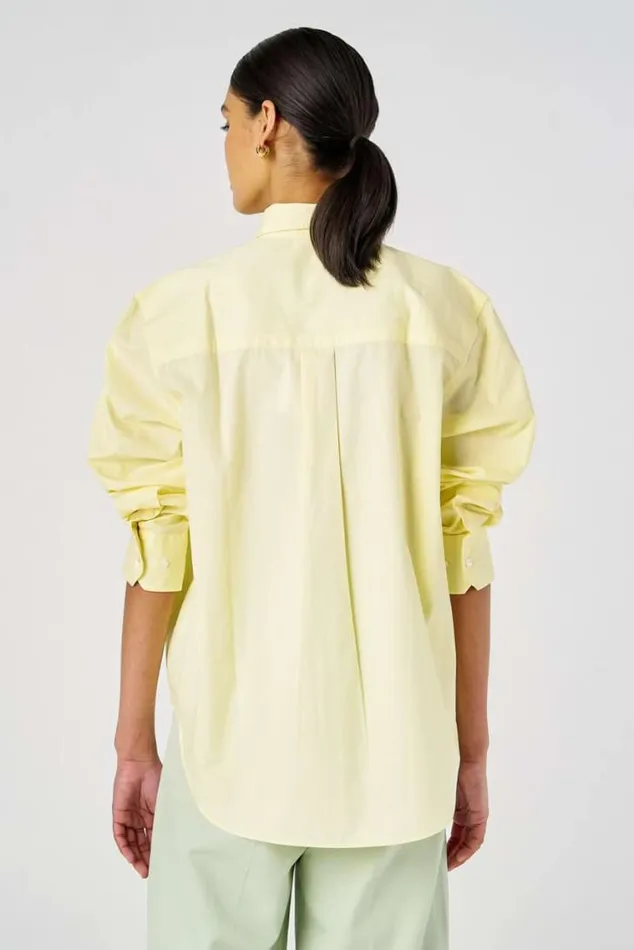 Oroton Tops Poplin Long Sleeve Shirt Lemon Curd 8211 Women