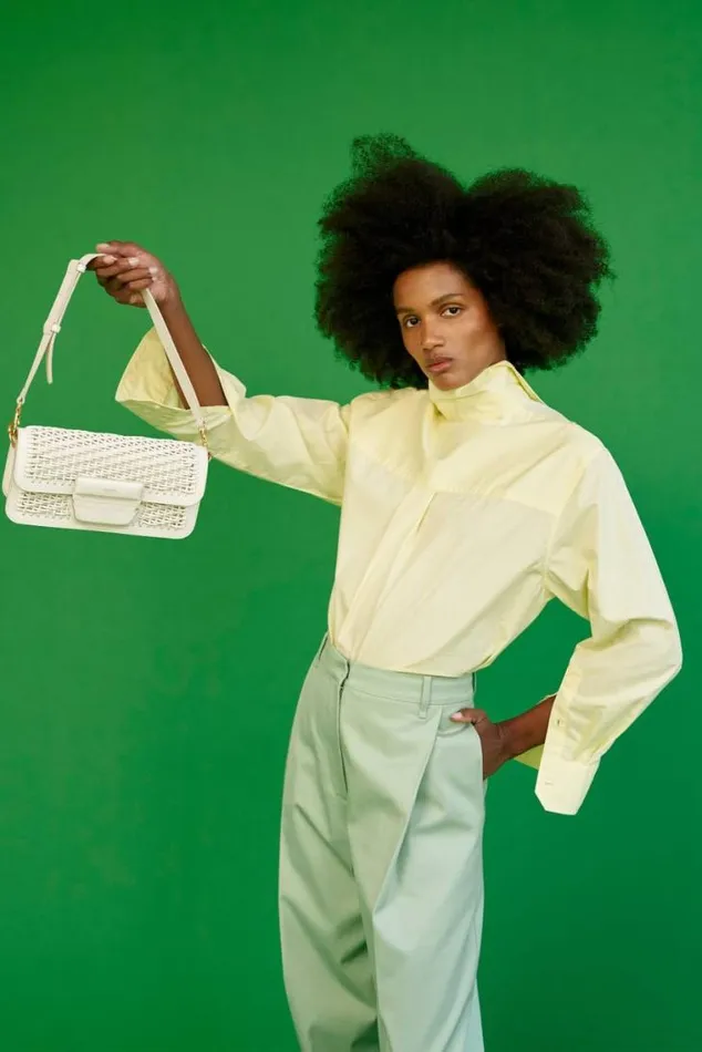Oroton Tops Poplin Long Sleeve Shirt Lemon Curd 8211 Women