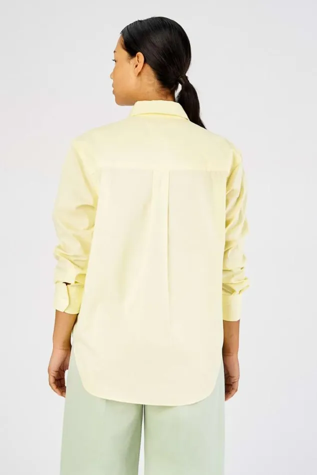 Oroton Tops Poplin Long Sleeve Shirt Lemon Curd 8211 Women