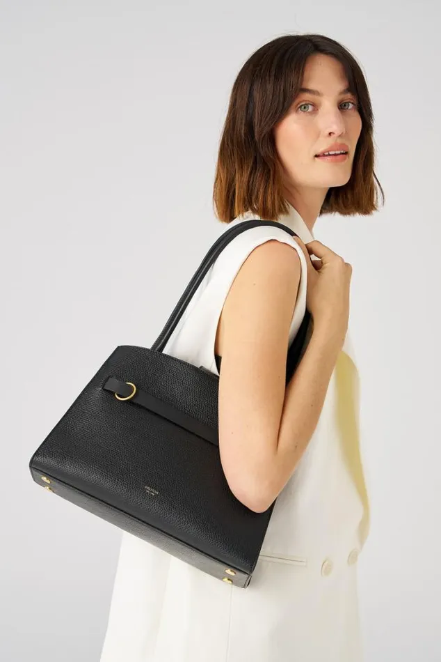 Oroton Work Audrey Small Three Pocket Day Bag Black 8211 Women