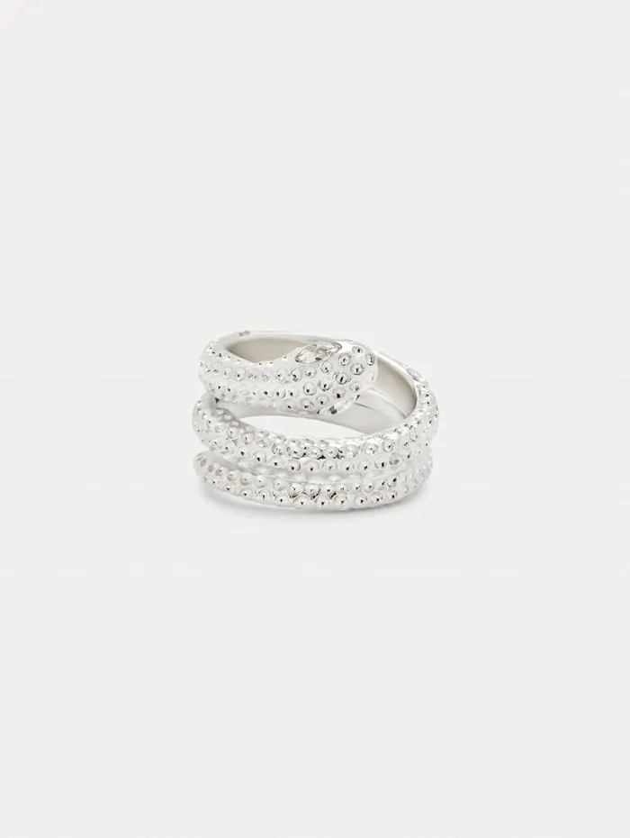Oscar De La Renta Crystal Snake Ring Silver Women Rings Oscar De La Renta Crystal Snake Ring Silver Women Rings