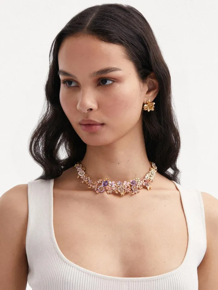 Oscar De La Renta Enamel Flower Garden Necklace Multi Women Necklaces Oscar De La Renta Enamel Flower Garden Necklace Multi Women Necklaces