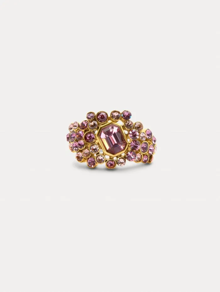 Oscar De La Renta Mixed Crystal Cluster Ring Rose Multi Women Rings Oscar De La Renta Mixed Crystal Cluster Ring Rose Multi Women Rings