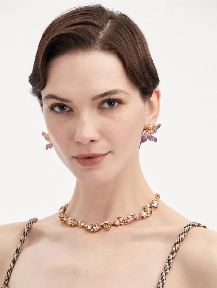 Oscar De La Renta Scramble Crystal Necklace Rose Gold Multi Women Necklaces Oscar De La Renta Scramble Crystal Necklace Rose Gold Multi Women Necklaces