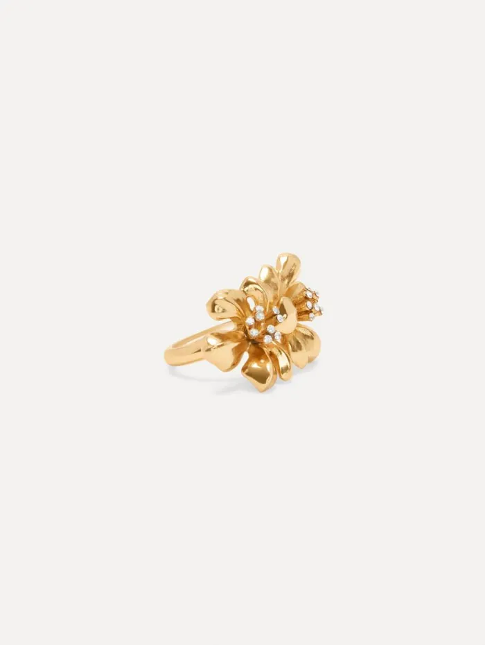 Oscar De La Renta Twin Flower Ring Gold Women Rings