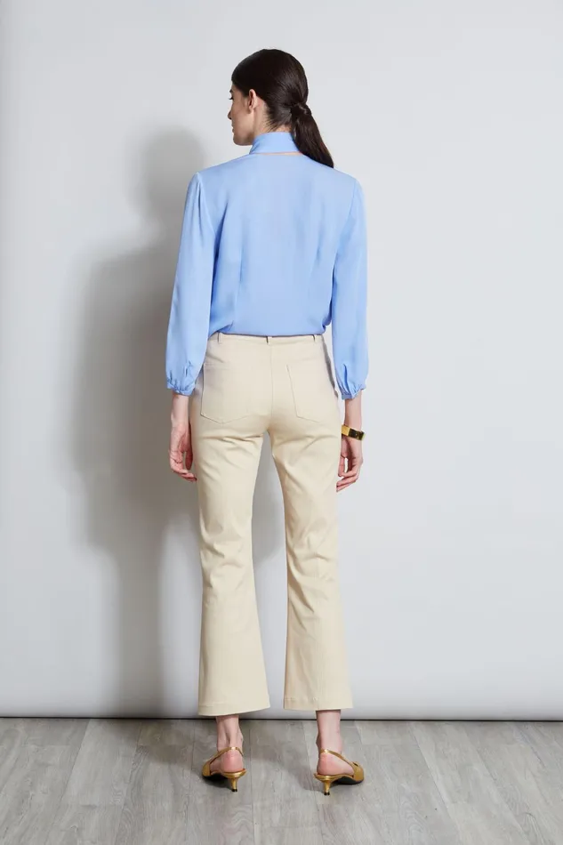 Outlet 8211 Women Bottoms Elie Tahari Cropped Denim Canvas Slit Pant Driftwood