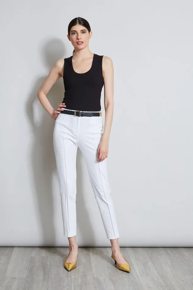 Outlet 8211 Women Bottoms Elie Tahari Slim Pintuck Pant White