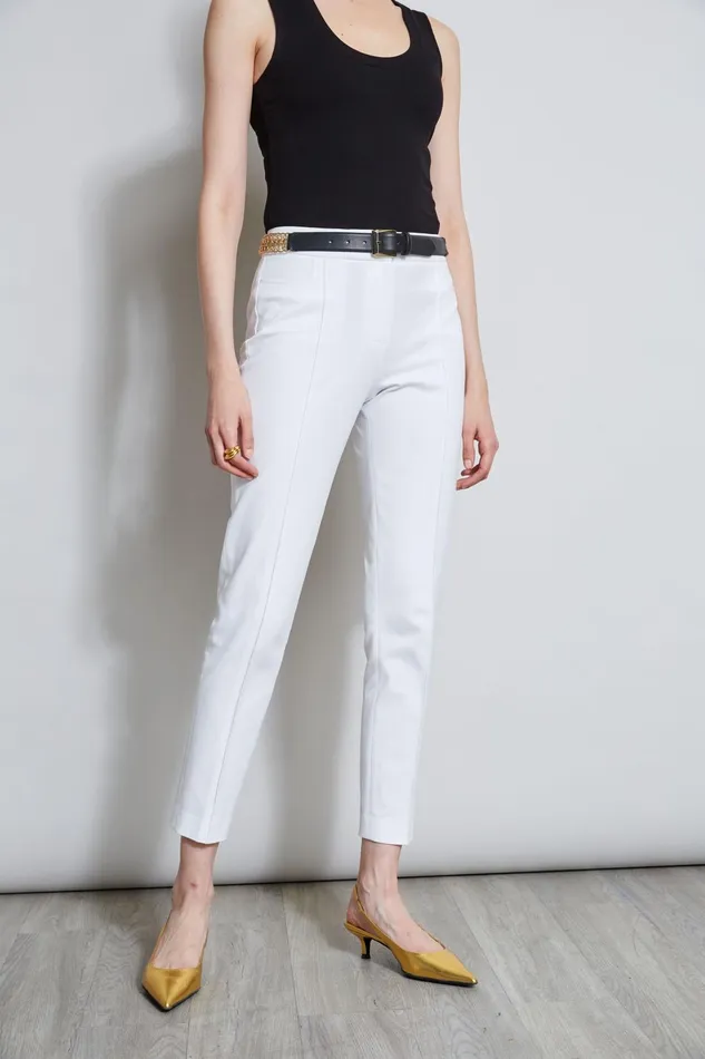 Outlet 8211 Women Bottoms Elie Tahari Slim Pintuck Pant White