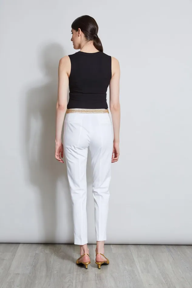 Outlet 8211 Women Bottoms Elie Tahari Slim Pintuck Pant White