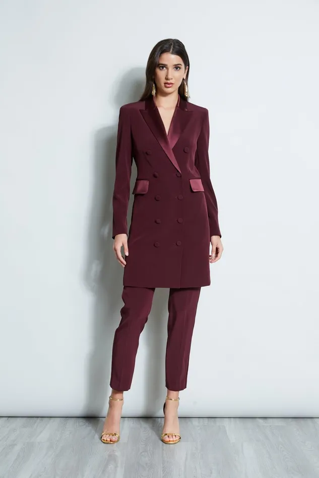 Outlet 8211 Women Bottoms Elie Tahari Slim Tuxedo Pant Cordovan