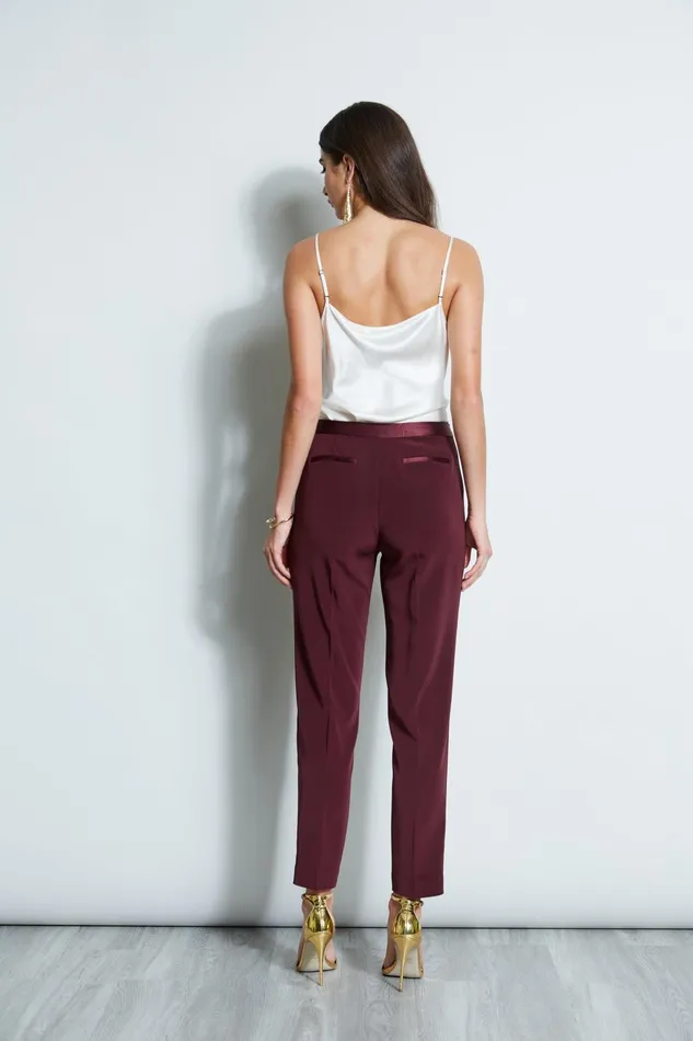 Outlet 8211 Women Bottoms Elie Tahari Slim Tuxedo Pant Cordovan