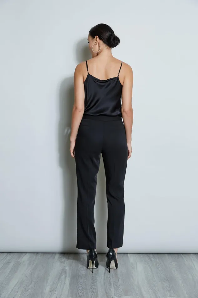 Outlet 8211 Women Bottoms Elie Tahari Straight Crepe Pant Noir