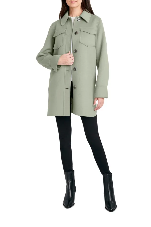 Outlet 8211 Women Coats Elie Tahari Tahari Wool Blend Shirt Jacket Sage