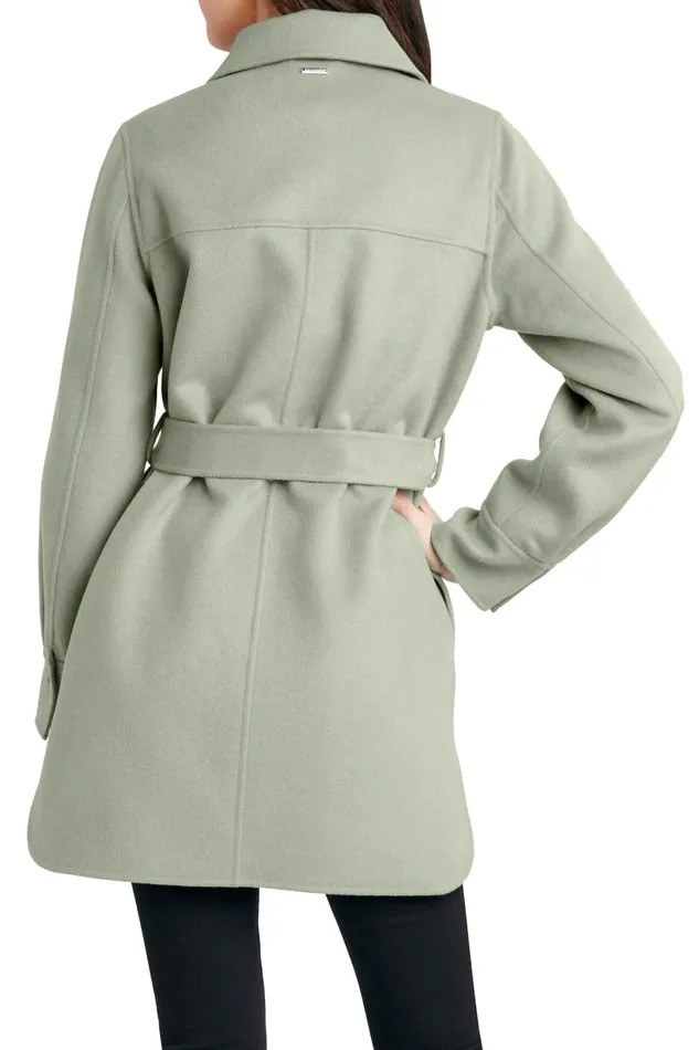 Outlet 8211 Women Coats Elie Tahari Tahari Wool Blend Shirt Jacket Sage