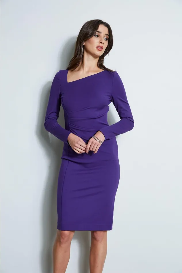 Outlet 8211 Women Dresses and Jumpsuits Elie Tahari Asymmetric Knit Dress Winter Plum