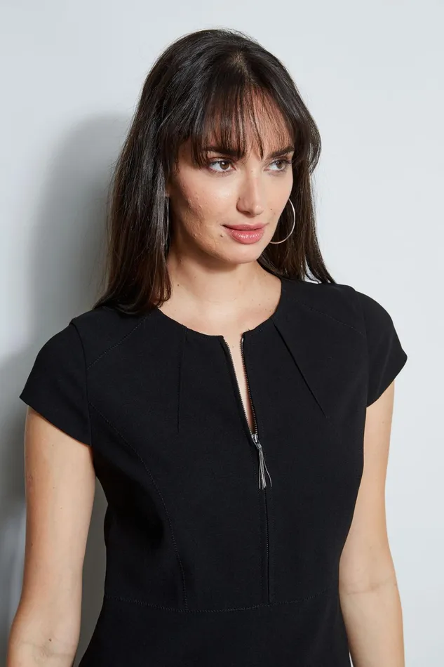 Outlet 8211 Women Dresses and Jumpsuits Elie Tahari Chain Zip Dart Dress Black