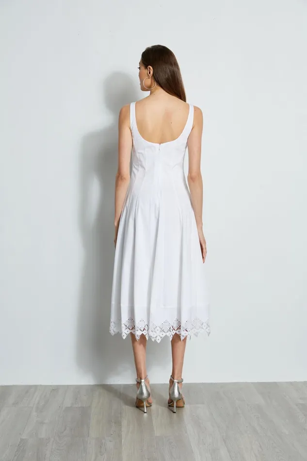 Outlet 8211 Women Dresses and Jumpsuits Elie Tahari Cotton Poplin Square Neck Dress White